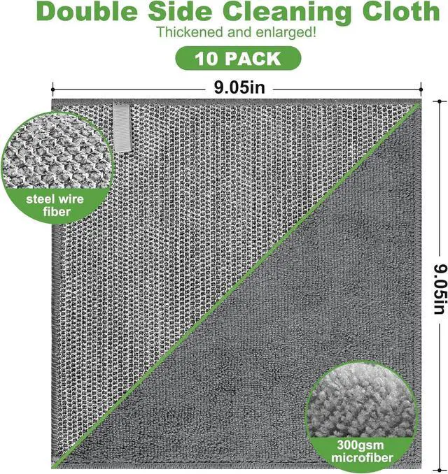 Alt view image 2 of 7 - Jeymei Non Scratch Wire Dishcloth,Multipurpose Wire Dishwashing Rag,10PCS | Stainless Steel Cleaning Cloths for Kitchen,Dish Cloths for Washing Dishes,Reusable Diamond Weave Steel Wool Scrubber Cloths