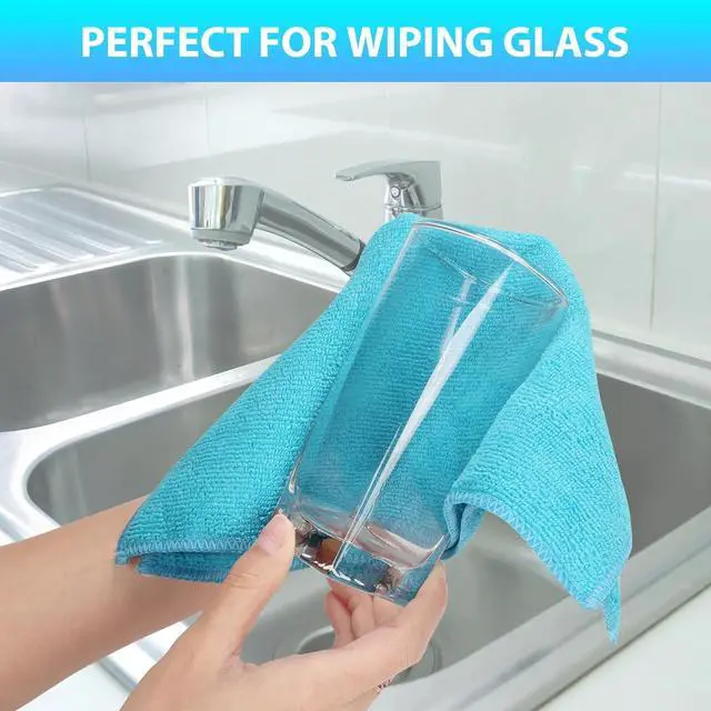 Alt view image 7 of 7 - Microfiber Cleaning Cloth Pack of 15 Lint Free Absorbent Streak Free Non-Abrasive Reusable and WashableCleaning Towels with 5 Color Assorted 11.8X11.8(Green/Blue/Yellow/Pink/Grey)