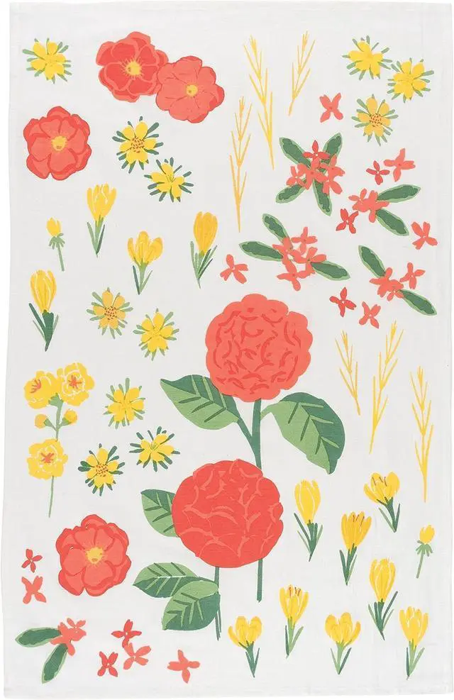 Alt view image 4 of 6 - Floursack Kitchen Towels Quick Dry Cotton Hand Towel Set 3 Count Flowers of The Month 20 x 30 in