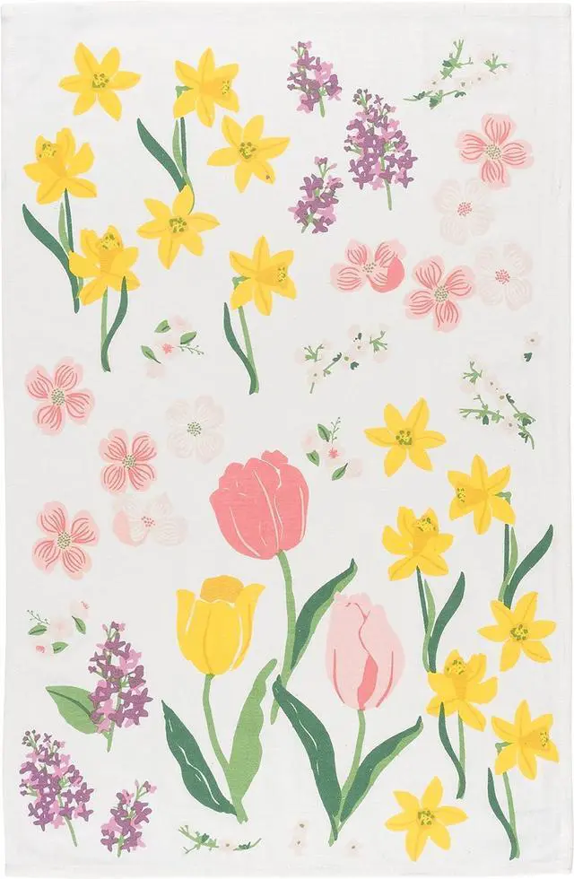 Alt view image 5 of 6 - Floursack Kitchen Towels Quick Dry Cotton Hand Towel Set 3 Count Flowers of The Month 20 x 30 in
