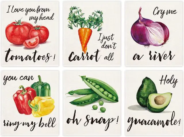 Main image of 6Pcs Vegetable Swedish Dishcloths Colorful Vegetable Kitchen Dish Towel Reusable Cotton Kitchen Towels for Christmas Autumn Harvest Baking Cooking Home Kitchen Bathroom Decor 6.7 x 7.7Inch