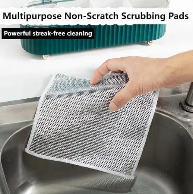 Alt view image 4 of 7 - Cleaning Cloths Multipurpose Wire Miracle Cleaning Cloths Multipurpose Wire Dishwashing Rags for Wet and Dry for Washing Dishes Sinks Counters Stove Tops (15 Pcs)