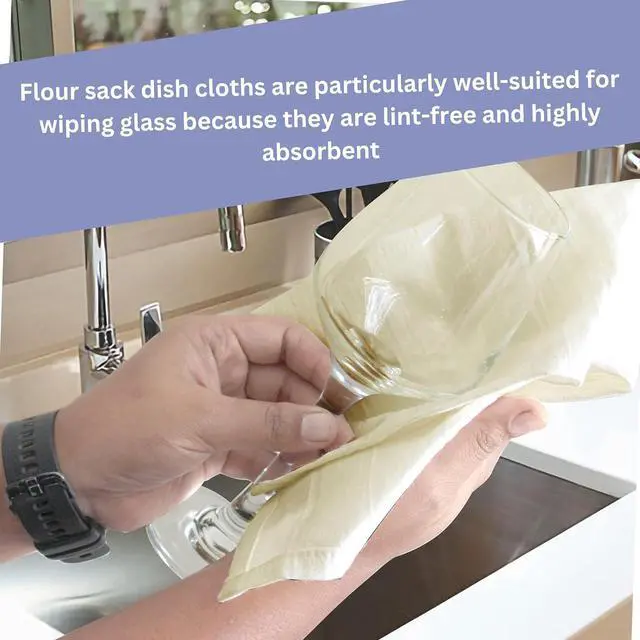 Alt view image 4 of 6 - Dish Cloths Cotton| Kitchen Wash Cloth| Shop Towels Absorbent and Lint Free Flour Sack| Dishcloths for Kitchen Washing Dishes|Thick Absorbent Quick Dry Dish Rags |4 Pack 13x13 Natural