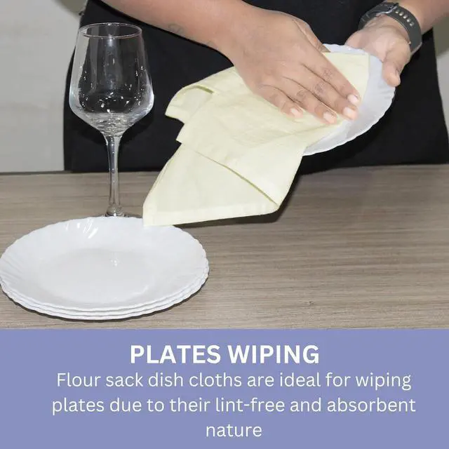 Alt view image 5 of 6 - Dish Cloths Cotton| Kitchen Wash Cloth| Shop Towels Absorbent and Lint Free Flour Sack| Dishcloths for Kitchen Washing Dishes|Thick Absorbent Quick Dry Dish Rags |4 Pack 13x13 Natural