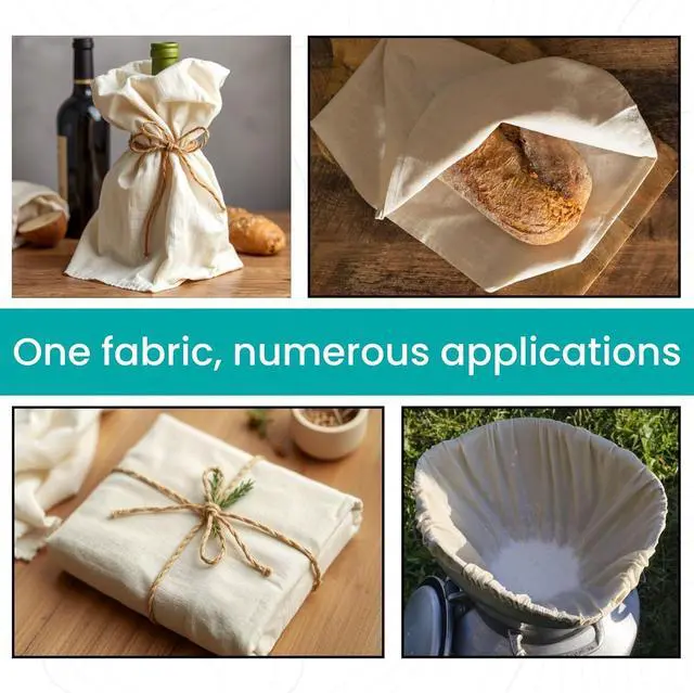 Alt view image 2 of 7 - Flour Sack Towels | Tea Towel for Crafts| Kitchen Dish Cotton Blank Embroidery| Baking Bread Proofing Linen Cover| Thick Absorbent Quick Dry 50 Pack 28"x28" Natural -