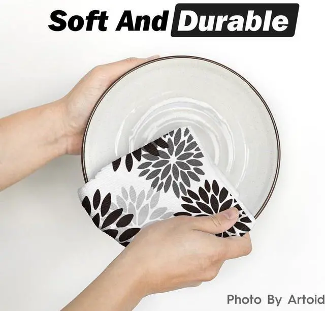 Alt view image 5 of 6 - Black Stripes Home Sweet Home Boho Halloween Kitchen Towels Dish Towels 18x26 Inch Seasonal Decoration Hand Towels Set of 4