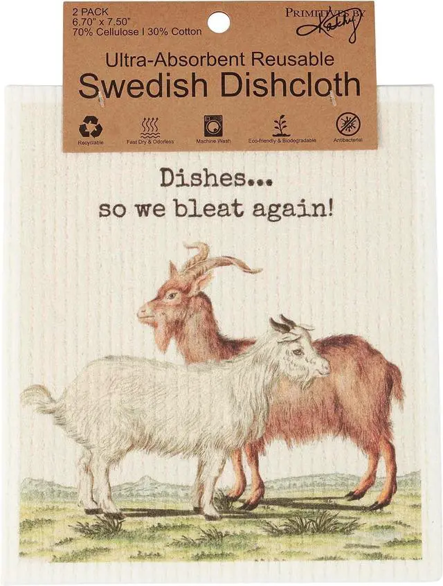 Alt view image 2 of 2 - Swedish Cloth Set of 2 - You Goat This