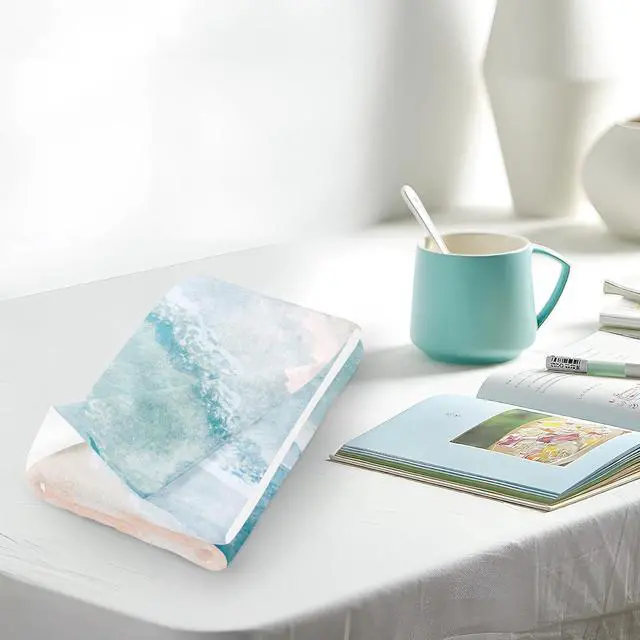 Alt view image 6 of 7 - Beach Kitchen Towels Set of 2 Dish Towels Kitchen Hand Towels Absorbent Quick Dry Microfiber Cloth Dish Towel for Kitchen Drying 18 x 26 Coastal Ccean Sand Wave Blue Teal