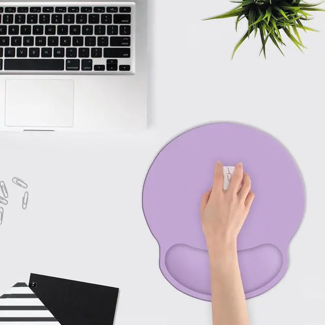 Alt view image 6 of 6 - Ergonomic Mouse Pad Mouse Pad with Wrist Support Comfortable Gaming Mouse Pads with Non-Slip PU Base for Computer Laptop Office & Home Purple