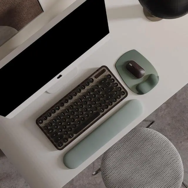 Alt view image 2 of 7 - ErgoFlow Gel Wrist Rest Mouse Pad - Ergonomic Cushion for Desk Cute Aesthetic Computer Decor for Women Small Mousepad Mat&Laptop Pads - Office Home Support & Ergo Accessories Supplies(03Sage Green)