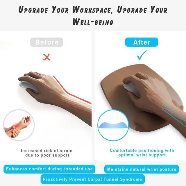 Alt view image 3 of 7 - ErgoFlow Gel Wrist Rest Mouse Pad - Ergonomic Cushion for Desk Cute Aesthetic Computer Decor for Women Small Mousepad Mat&Laptop Pads - Office Home Support & Ergo Accessories Supplies(03Sage Green)