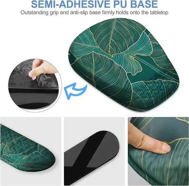 Alt view image 4 of 7 - Mouse Pad with Wrist Rest Comfortable Memory Foam Wrist Rest for Computer Keyboard Ergonomic Mouse Pad Set for Easy Typing & Pain Relief for Office & Home Green