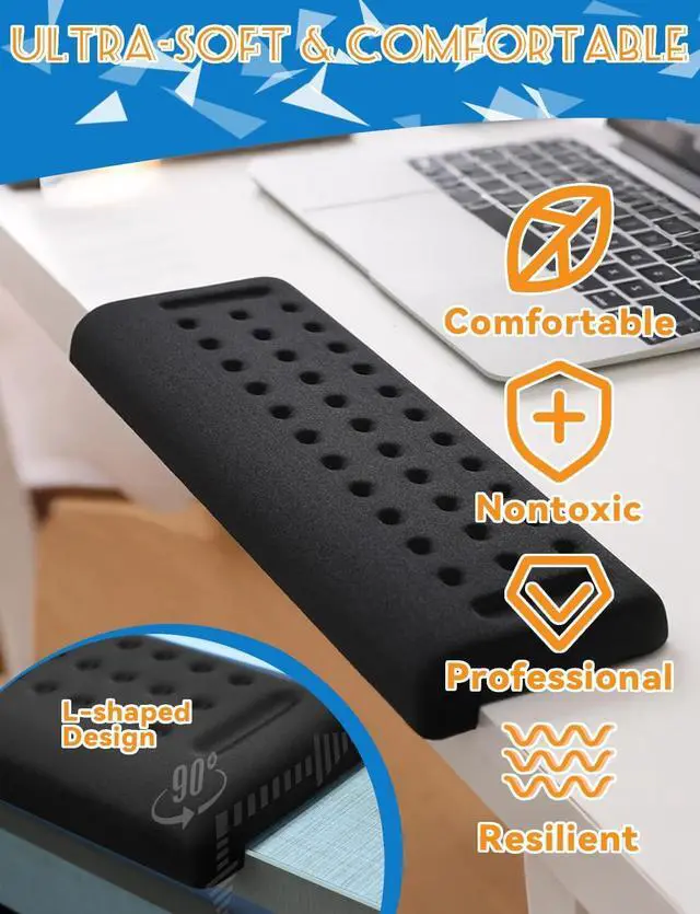 Alt view image 2 of 7 - L-Shaped Ergonomic Keyboard Wrist Rest Wrist Rest for Mouse Wrist Pad Computer Wrist Support Designed Specifically for Comfortable Typing and Pain Relief for Computer Laptop Gaming Office