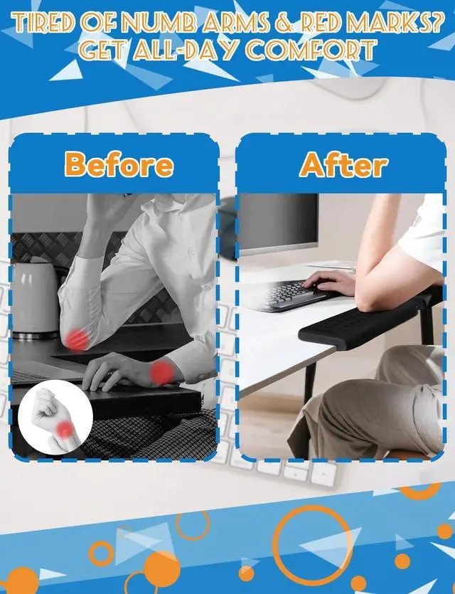 Alt view image 3 of 7 - L-Shaped Ergonomic Keyboard Wrist Rest Wrist Rest for Mouse Wrist Pad Computer Wrist Support Designed Specifically for Comfortable Typing and Pain Relief for Computer Laptop Gaming Office