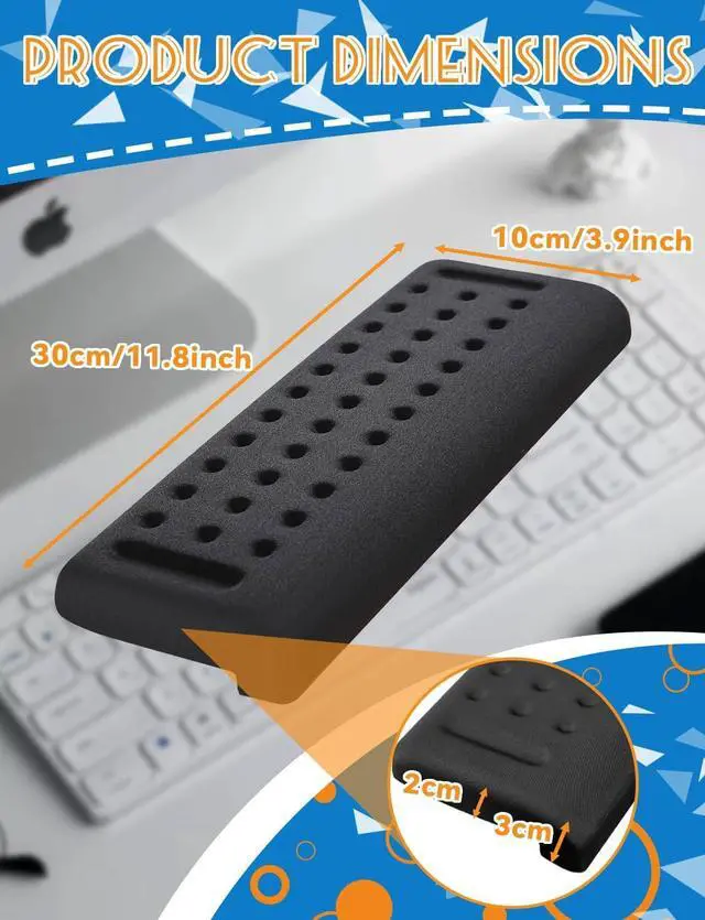 Alt view image 6 of 7 - L-Shaped Ergonomic Keyboard Wrist Rest Wrist Rest for Mouse Wrist Pad Computer Wrist Support Designed Specifically for Comfortable Typing and Pain Relief for Computer Laptop Gaming Office
