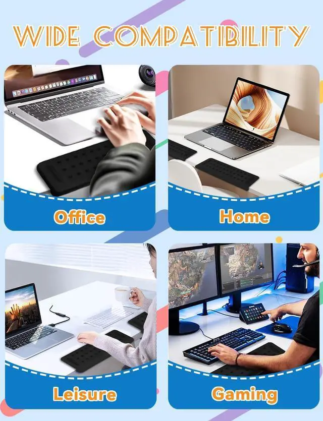 Alt view image 7 of 7 - L-Shaped Ergonomic Keyboard Wrist Rest Wrist Rest for Mouse Wrist Pad Computer Wrist Support Designed Specifically for Comfortable Typing and Pain Relief for Computer Laptop Gaming Office