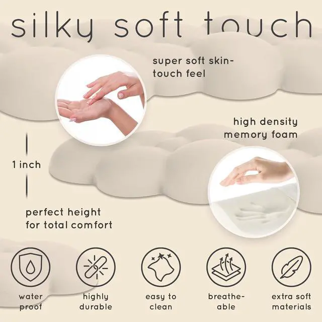 Alt view image 6 of 7 - Qloud Cloud Wrist Rest Keyboard Wrist Rest for Computer Keyboard Pad Cloud Keyboard Wrist Rest Wrist Pad for Keyboard Memory Foam Non Slip Base Comes with Mouse Pad - Beige