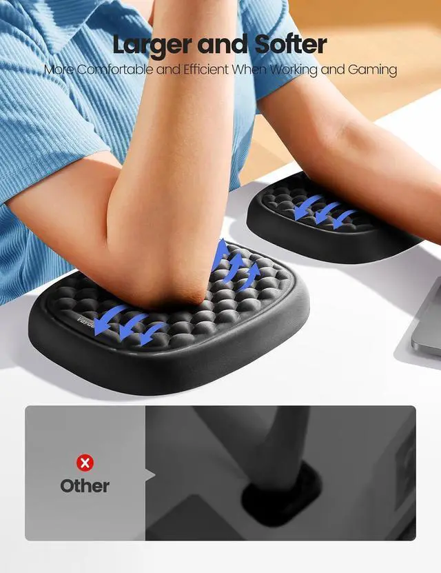 Alt view image 2 of 6 - 1pc Elbow Rest Pad Desk Wrist Rest Armrest Soft Memory Foam Ergonomic Support Mouse Cushion Pillow Wrist Pain Relief for Computer Laptop Working Typing Gaming Travel Office Accessory-Large