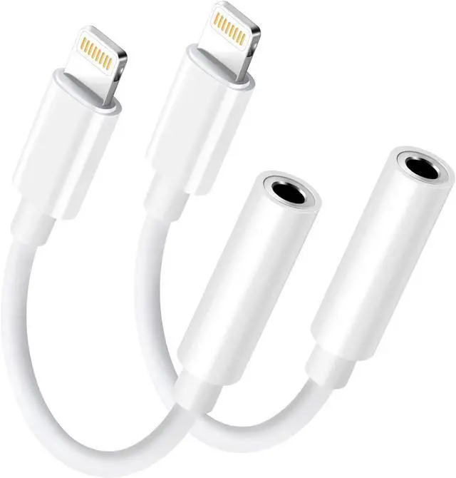 Main image of Lightning to 3.5mm Headphone Jack Adapter - Audio Adapter for iPhone Aux Converter Dongle Audio Cable Compatible with iPhone 14 Pro Max/14 13 12 11 X XS 8 7  MFi Certified