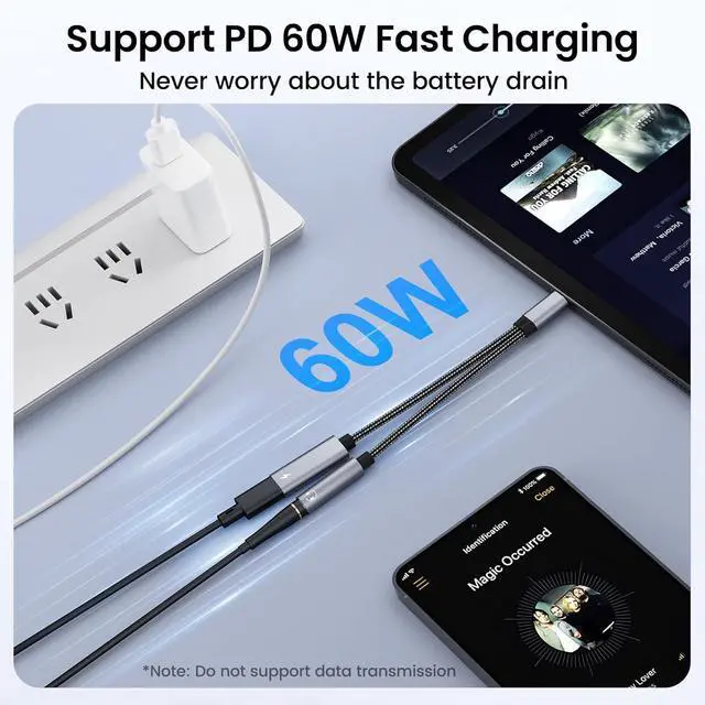 Alt view image 3 of 7 - Galaxy S25 Headphone Adapter USB C to AUX Mic Jack with PD 60W Fast Charging for Stereo Earphones Compatible with  Galaxy S25/S25+/S25 Ultra/S24/S24+ Google Pixel 8/7