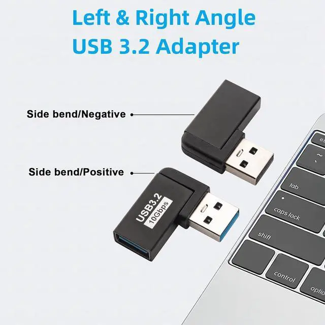 Alt view image 2 of 7 - USB 3.0 90 Degree Left Right Angle USB-A Male to Female Adapter Extender Connector USB Extension Adapter 2 Pcs for Laptops Wall Chargers Power Banks