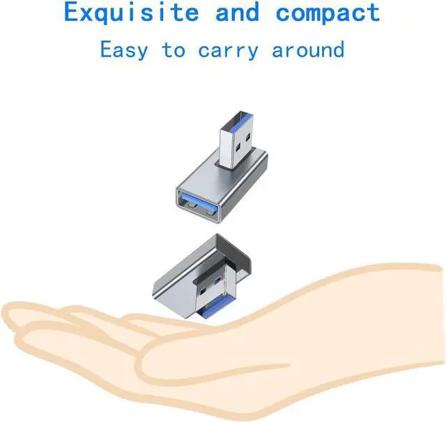 Alt view image 4 of 4 - USB 3.0 Adapter 90 Degree Right Angle Design Supports 5Gbps Data Transfer Speed 15W Fast Charging Compatible with Laptop Speaker Keyboard USB Hub Mouse Hard Drive