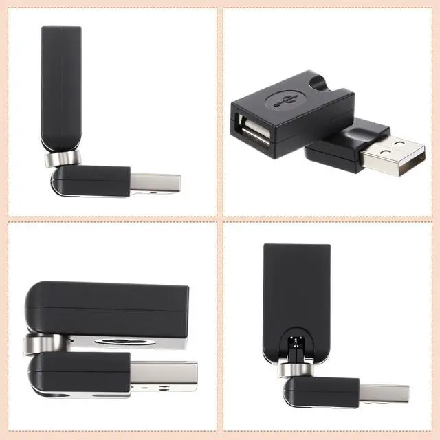 Alt view image 3 of 7 - 2 Pcs USB 2.0 Adapter USB 90 Degree Adapter Rotating and Swivel Twist USB 2.0 Type A Male to Type A Female 360 Degre Rotation Adjustable Right Angle Extension Convertor (AM-FM)