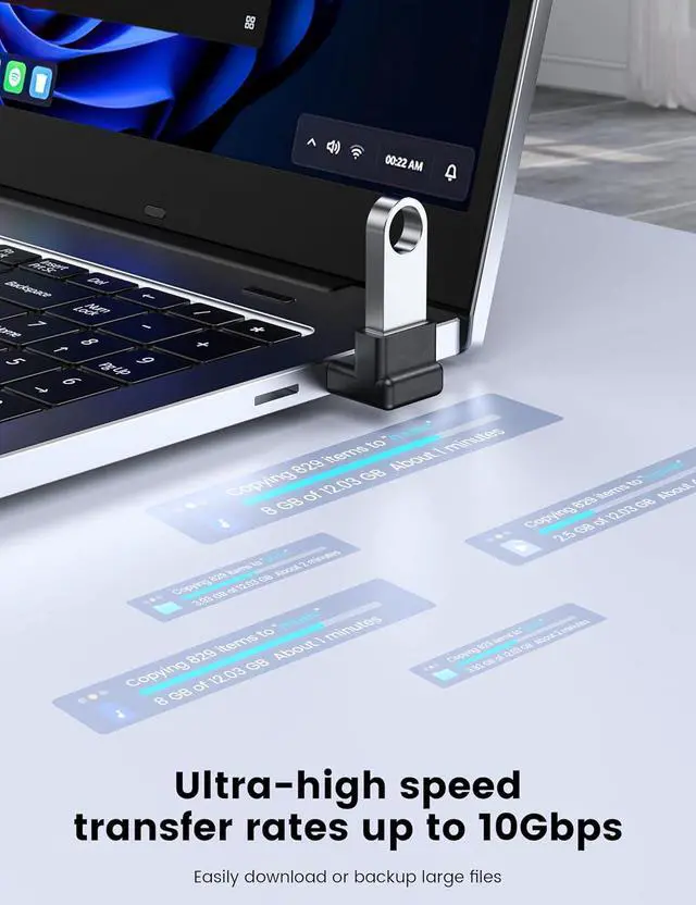 Alt view image 4 of 6 - 90 Degree USB 3.2 Adapter 2 Pack Up and Down Angle Type A Male to Female Connector usb L Shape Extender Supports 10Gbps Data Transfer & Charging Compatible with PC Laptop Hard Drive Keyboard