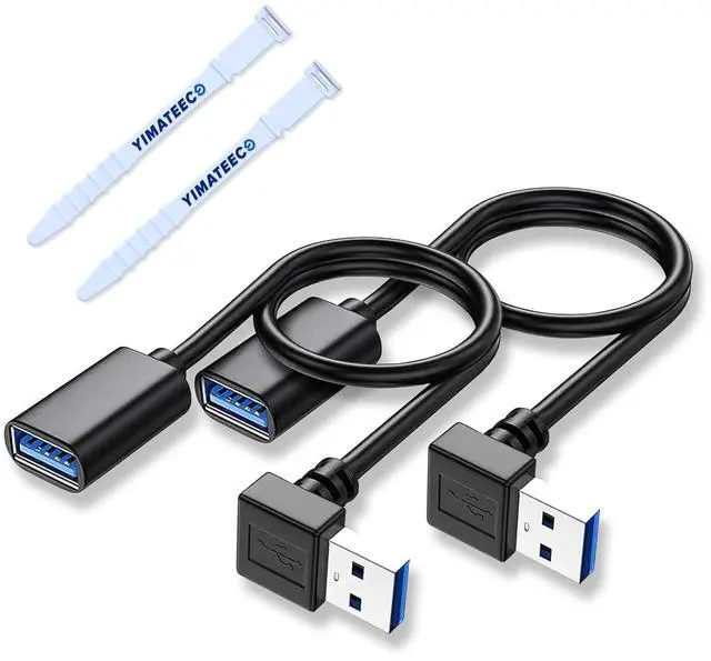 Main image of USB3.0 Extension Cable Up Angle 11.8 inch USB Male to Female Data Cable 90 Degree USB Adapter with Gold Plated Contacts for U-SB Flash Drive Hard Drive(Up Angle 30cm 2pcs Black)