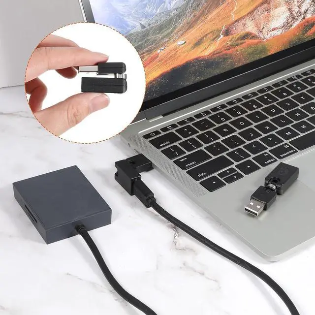 Alt view image 6 of 7 - 2 Pcs USB 2.0 Adapter USB 90 Degree Adapter Rotating and Swivel Twist USB 2.0 Type A Male to Type A Female 360 Degre Rotation Adjustable Right Angle Extension Convertor (AM-FM)