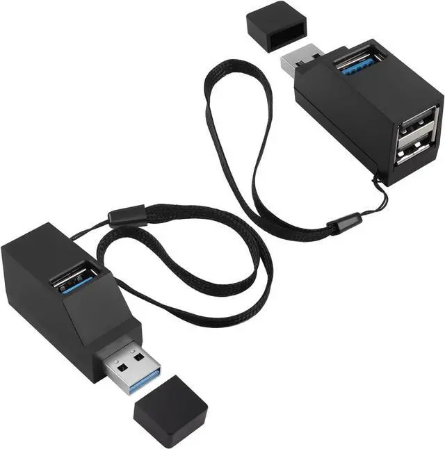 Alt view image 6 of 7 - 3 Ports USB Hub USB Male to Female Expansion Adapter 2 Pcs 90 Degree Splitter 1 USB 3.0 and 2 USB 2.0 Port Portable Powered Data for Connecting Mobile Hard Disk U Disk Camera Mouse etc