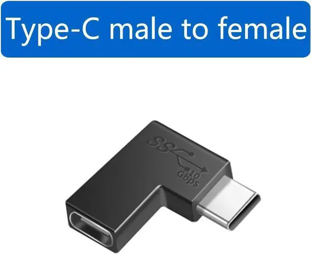 Alt view image 5 of 7 - (2Packs 90 Degree Elbow L Shape USB C Male to Female Adapter USB3.1 Support 10GBbps Rate USB C Phone/Laptop Charging Port Converter 5V 3.3A