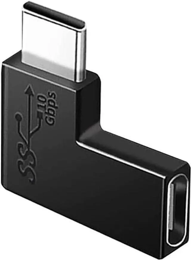 Alt view image 3 of 7 - (2Packs 90 Degree Elbow L Shape USB C Male to Female Adapter USB3.1 Support 10GBbps Rate USB C Phone/Laptop Charging Port Converter 5V 3.3A