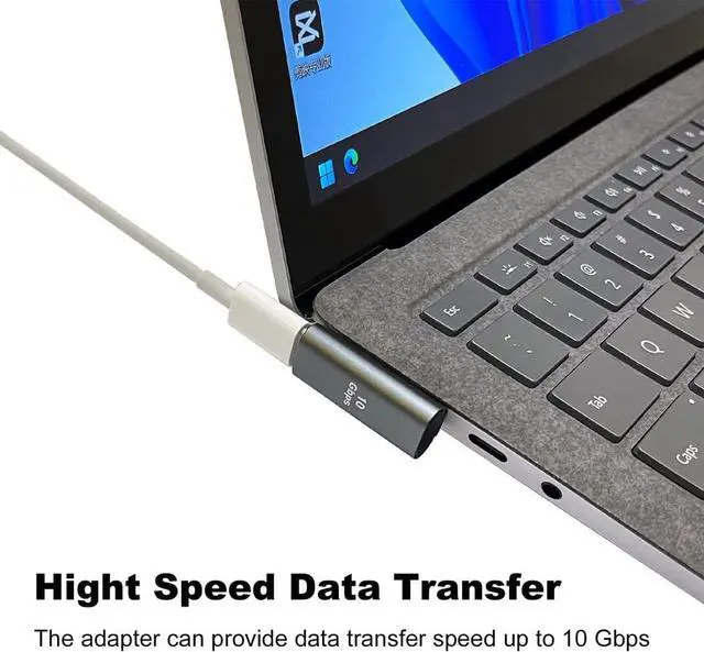 Alt view image 4 of 7 - Right Angle USB A Male to USB C Female Adapter 90 Degree USB 3.0 to Type C Cable Connector Support Unidirectional Sides 10Gbps & Data Transfer for Laptops/Phone/Tablet/PC