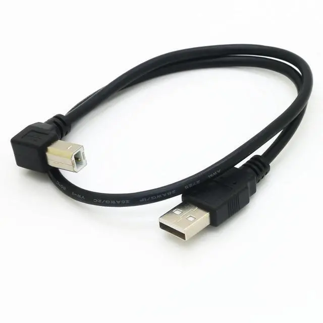 Main image of 19inch USB b Right Angle 90 Degree Adapter High Speed Printer USB Cable 90 Degree USB b Cable usb2.0 A Male to B Male Printer  Cord with 480Mbps (Up Angle 1.6Feet)