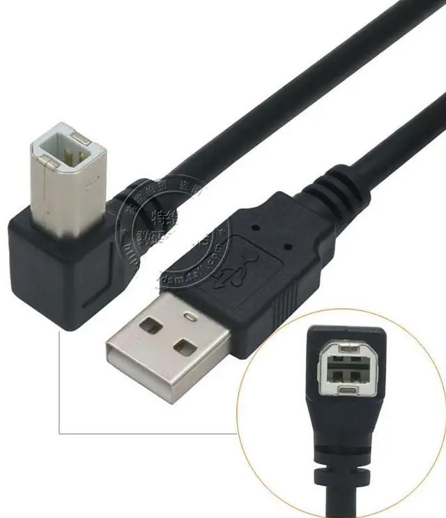 Alt view image 3 of 6 - 19inch USB b Right Angle 90 Degree Adapter High Speed Printer USB Cable 90 Degree USB b Cable usb2.0 A Male to B Male Printer  Cord with 480Mbps (Up Angle 1.6Feet)