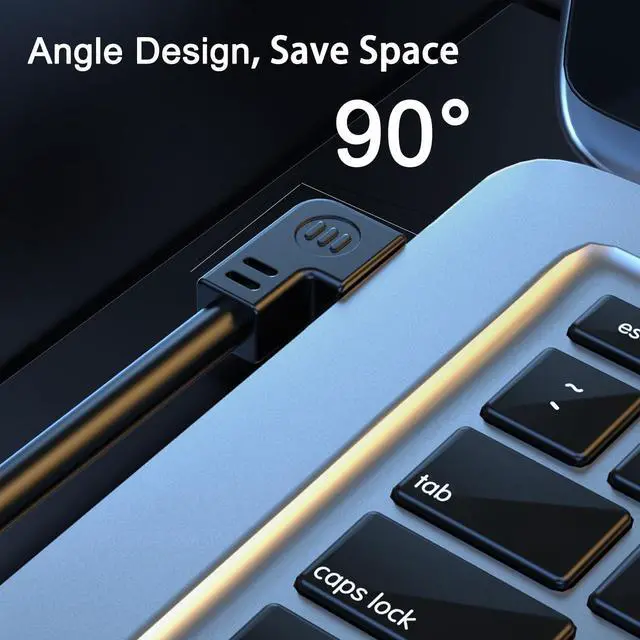 Alt view image 2 of 7 - USB 3.0 Right Angle Extension Cable 3.3Ft USB A Male to Female Supports Charging & Data Transfer 90 Degree Black 100cm 1 Count