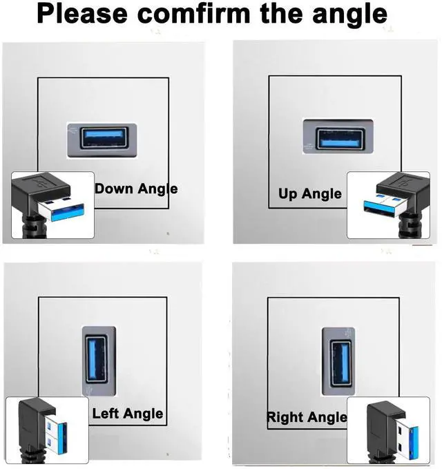 Alt view image 3 of 7 - USB 3.0 Right Angle Extension Cable 3.3Ft USB A Male to Female Supports Charging & Data Transfer 90 Degree Black 100cm 1 Count