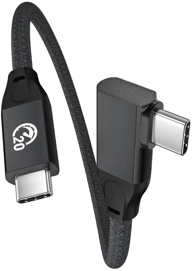 Main image of USB C 90 Degree Cable 0.5ft 6 inch Short USBC to USBC 3.2 Gen2 20Gbps Cable Right Angle 4K Video 100W Charging Type C Charger Cord for iPhone 16 15 Pro Max iPad MacBook Galaxy S25 Ultra