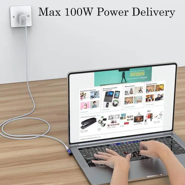 Alt view image 7 of 7 - 90 Degree USB C Adapter (2 Pack) L Shape Left and Right USB Type C Connector for Meta Quest MacBook iMac iPad iPhone 16 15 Series and Other Type C or Thunderbolt 4/3 Devices - Blue