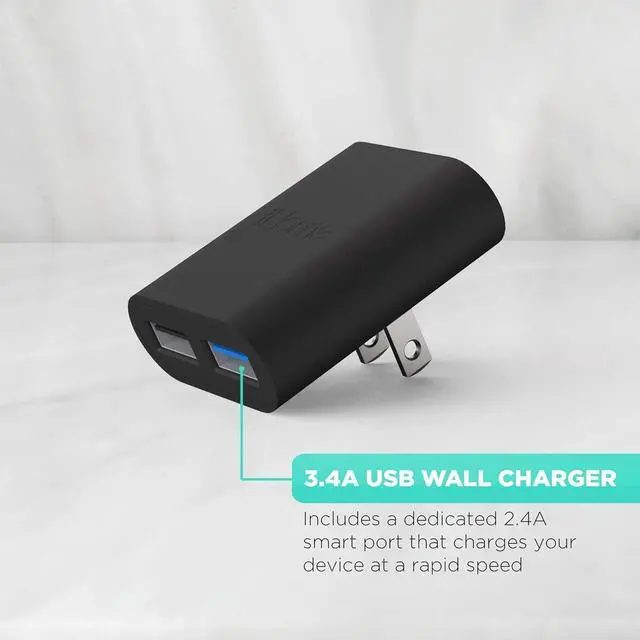 Alt view image 5 of 7 - 2-Port USB Wall Charger AC Pro Multiport Plug Adapter Phone Charging Block with Dual Ports Flat Wall Adapter for Home & Travel