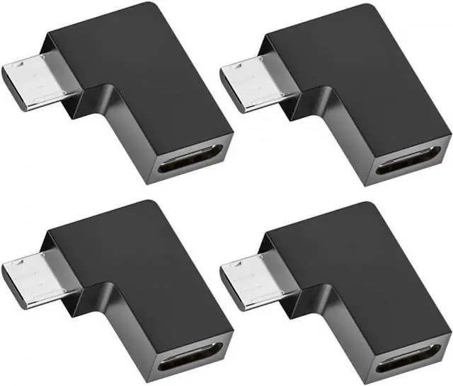 Main image of Adapter 4pcs/lot USB-C USB2.0 Type C Female to Micro USB Male Power Data Adapter 90 Degree Left Angled Type