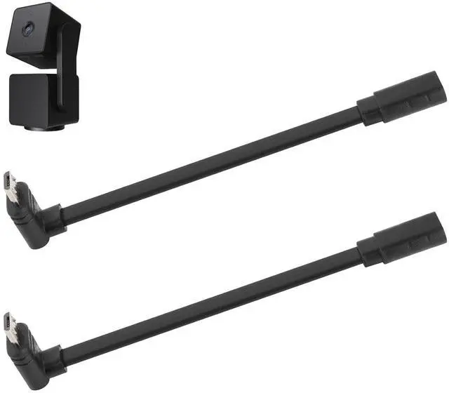 Main image of 2 Pack Extension Cable Compatible with Wyze Cam Pan v3 and Wyze Cam v3 Pro 5inch Male to Female Extender Cord for WYZE Cam Micro USB 90 Degree Power Adapter L-Shaped Flat Cable(Black)