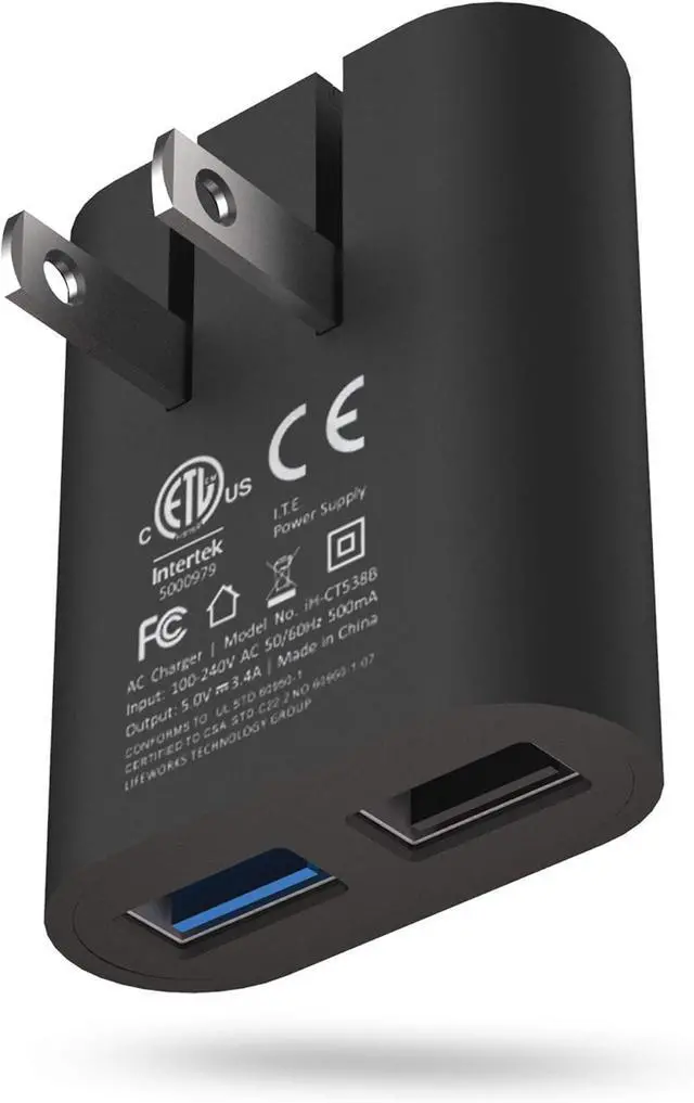 Alt view image 2 of 7 - 2-Port USB Wall Charger AC Pro Multiport Plug Adapter Phone Charging Block with Dual Ports Flat Wall Adapter for Home & Travel