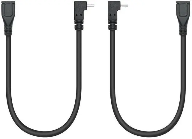 Main image of Short 9in Micro USB Extension Cable 90 Up & Down Angle Male to Female Charging & Sync for Phones Tablets & More (1 Pair)