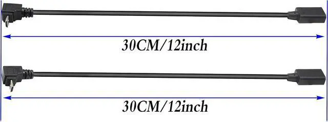 Alt view image 2 of 7 - (2-Pack)Micro USB to Type-C Extender Cable USB 3.1 Type-C Female to 90 Degree Up & Angled Down Micro USB Male Extension Cable Data Sync and Charging Cable for & Tablet & Mobile Phone (30CM)