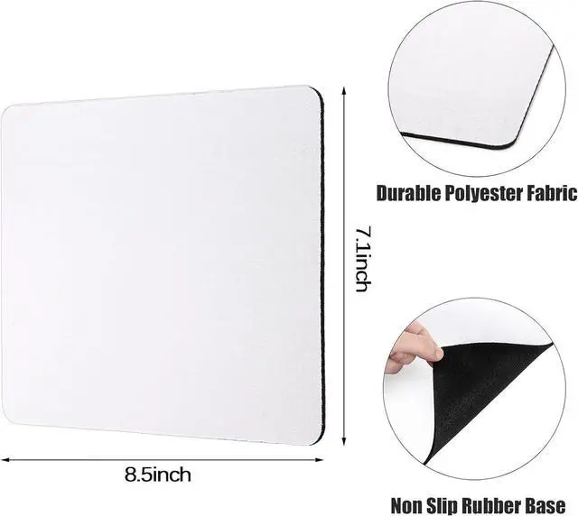 Alt view image 2 of 7 - 40 Pcs Sublimation Mouse Pad Blanks Heat Press Printing Crafts Mousepads 3mm Thick DIY Custom Mouse Pads Anti-Slip Rubber Mouse Mat for Office Laptop Computer Gaming