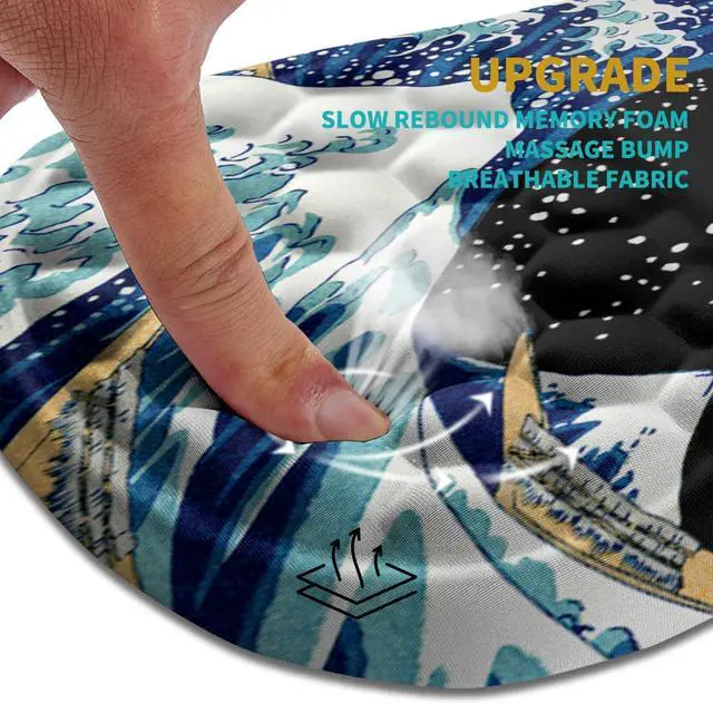 Alt view image 2 of 6 - Ergonomic Mouse Pad Wrist Support Wrist Rest Mousepad for Carpal Tunnel Pain Relief with Integrated Memory Foam Slope Massage Bulge (11.8x7.9 inch Sea Wave