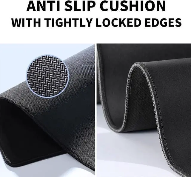 Alt view image 4 of 7 - 3 Pack Mouse Pad with Stitched Edge with Non-Slip Natural Rubber Base Gaming Mousepads Washable Computer Mousepad Mouse Mat for Laptop Office & Gaming 10.2x8.3 Black