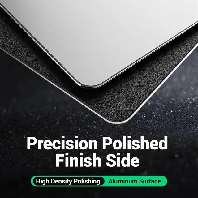 Alt view image 2 of 7 - Hard Metal Mouse Pad for Desk Aesthetic Rigid Mouse Pad for Magic Mouse and MacBook Pro/Air with Stable Rubber Base Aluminum Mousepad for Travel and Home Office (Silver)